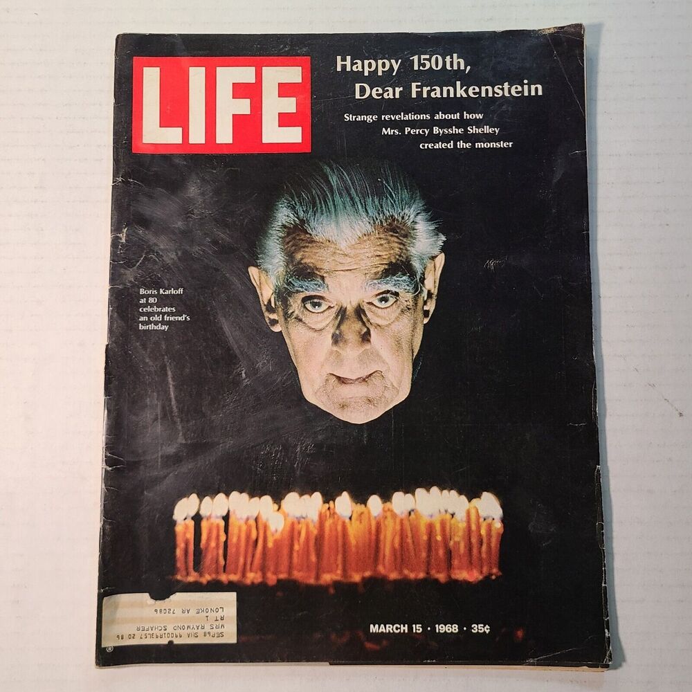 LIFE Magazine  Mar 15 1968 - BORIS KARLOFF / Frankenstein / Bill Cosby / The Mob